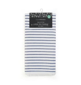 Open Kitchen Large Tea Towels - Navy Stripe