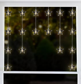 Prestige Mains Operated LED Star Curtain Lights - Warm White