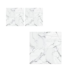 Stick Ease Self-Adhesive Vinyl Wall Tiles 3 Pack - Marble x2