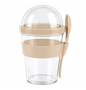 Fruit Yoghurt Container With Spoon - Beige 