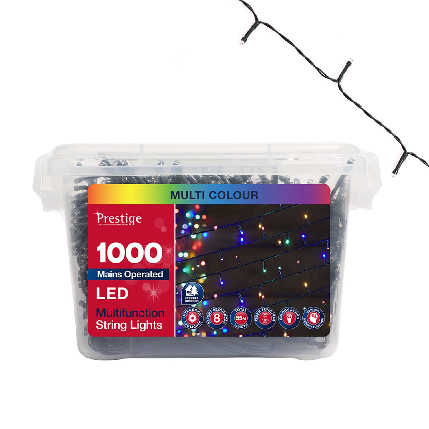 Prestige 1000 LED Multifunction String Lights Home Bargains