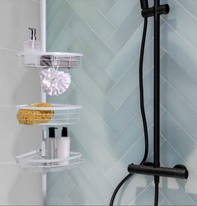 Bathroom Extendable Corner Caddy - White