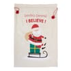 Sleigh Bells Large Canvas Novelty Christmas Sack - Santa
