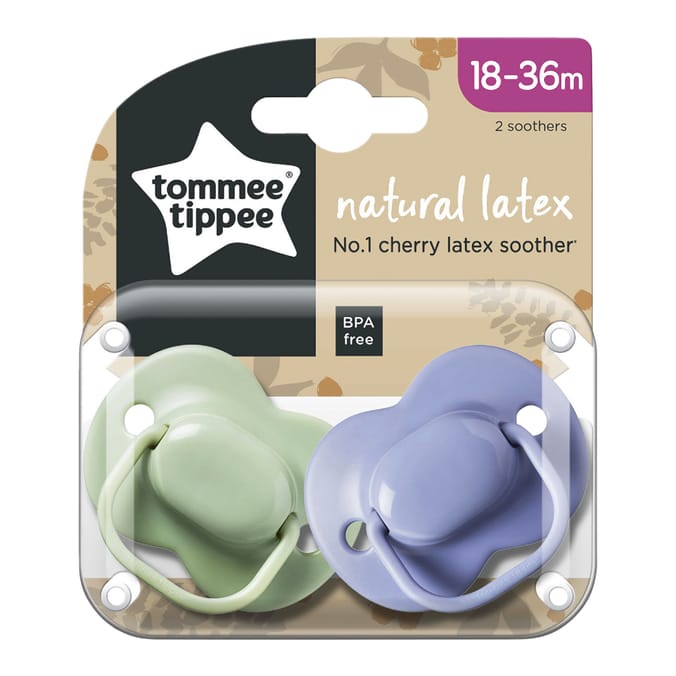 Tommee Tippee 2 Natural Latex Cherry Soothers 18-36 Months