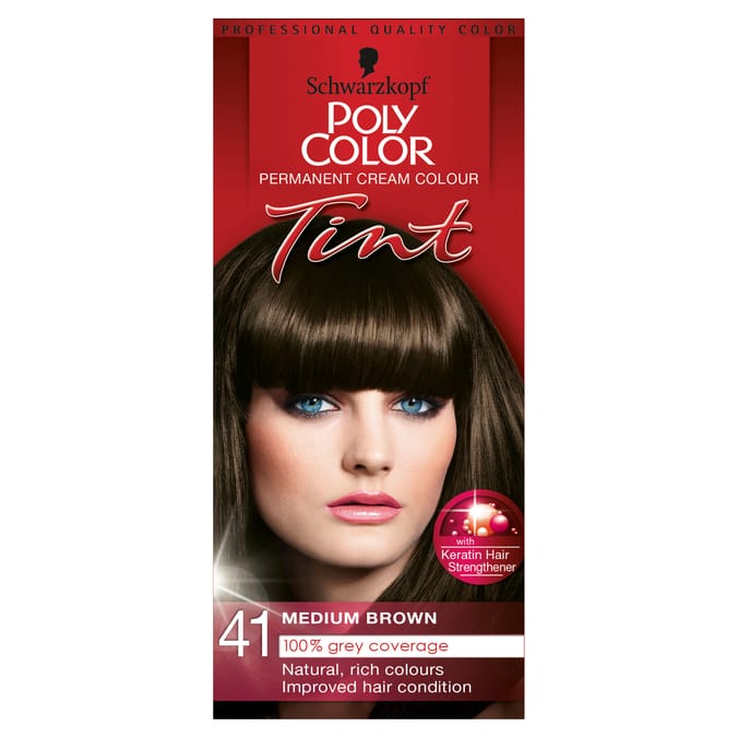 Schwarzkopf Poly Color Permanent Cream Colour Tint - 41 Medium Brown