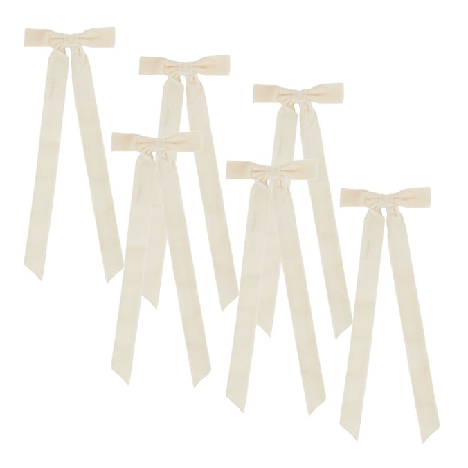 Festive Feeling Christmas Long Tail Bows 6 Pack
