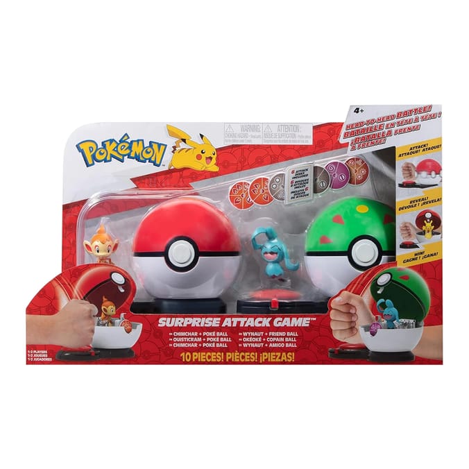 Jazwares Pokemon Surprise Attack Game Multi-Pack - Chimchar & Wynaut