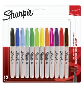 Sharpie Fine Permanent Markers 12pcs - Colour