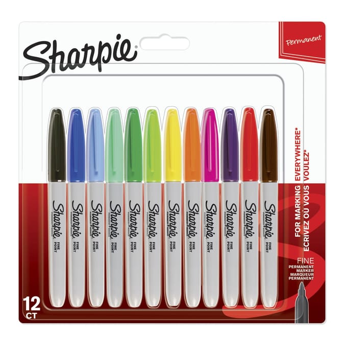 Sharpie Fine Permanent Markers 12pcs - Colour