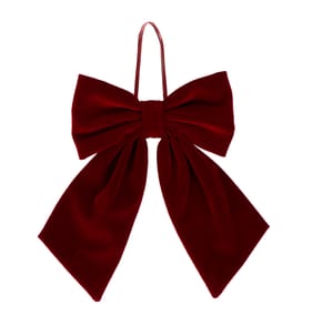 Winter Charm Medium Velvet Bow - Dark Red