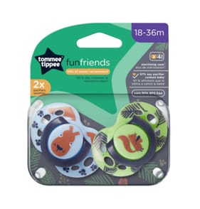 Tommee Tippee Fun Soother 2 Pack 18-36m Patterned - Blue Dog