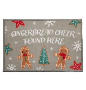 Festive Feeling Washable Printed Door Mat - Gingerbread