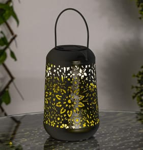Firefly Solar Light Co Hanging Metal Lantern Solar Light - Black