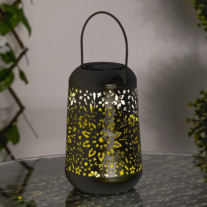 Firefly Solar Light Co Hanging Metal Lantern Solar Light - Black