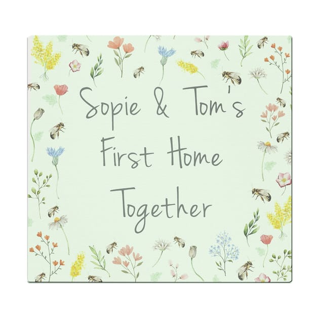 Personalised Busy Bee Glass Board Home Bargains