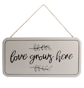  Jardin Metal Hanging Wall Sign - Love Grows Here