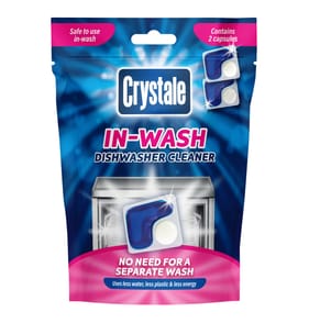 Crystale In-Wash Dishwasher Cleaner Capsules 2 x 20.3g