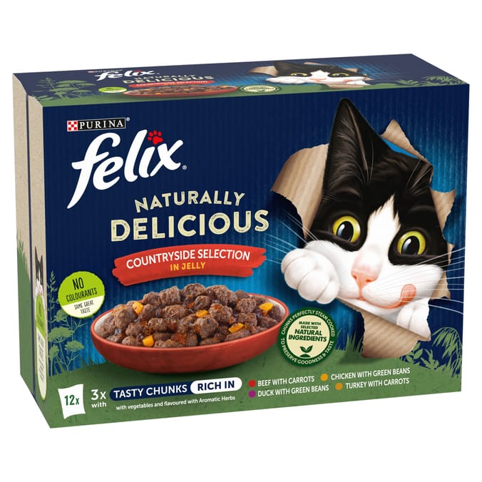 Felix Naturally Delicious Countryside Selection Wet Cat Food 12x80g