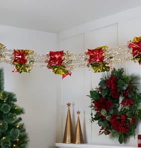Festive Feeling Tinsel Garland - Red/Gold