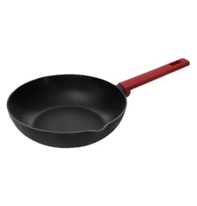 Betty Crocker 28cm Aluminium Forged Wok Black and Red