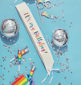 Let's Party Rainbow Birthday Sash