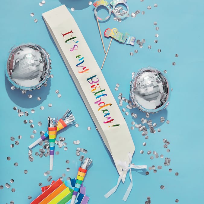 Let's Party Rainbow Birthday Sash