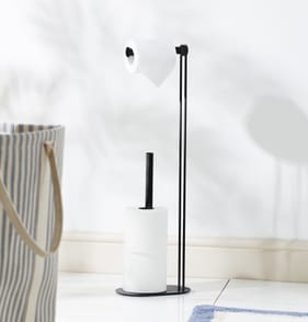 Wire Toilet Roll Holder - Black