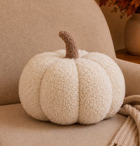 The Lifestyle Edit Harvest Pumpkin Cushion - Cream