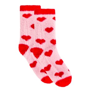 Originals With Love Ladies Fluffy Love Heart Socks - Size 3-7
