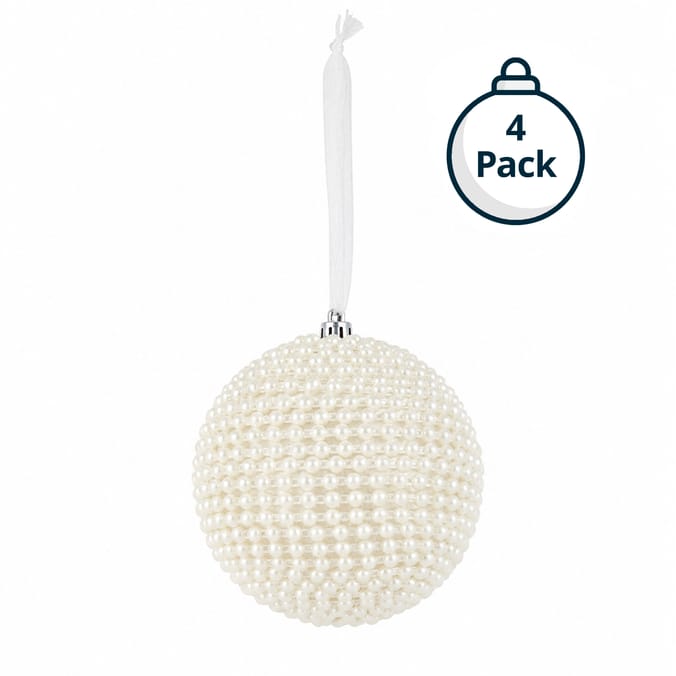 Winter's Tale Pearl Style Bauble 4 Pack