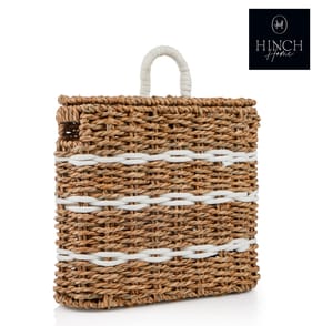 Hinch Home Straw Woven Caddy With Lid