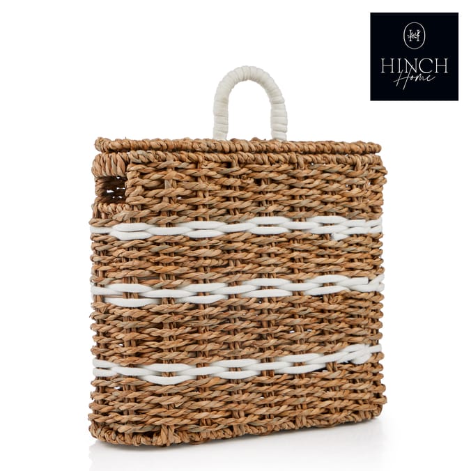 Hinch Home Straw Woven Caddy With Lid