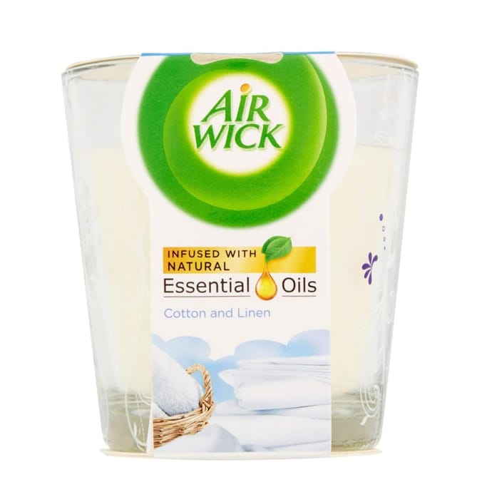  Air Wick Essential Oils Candle 105g - Cotton & Linen