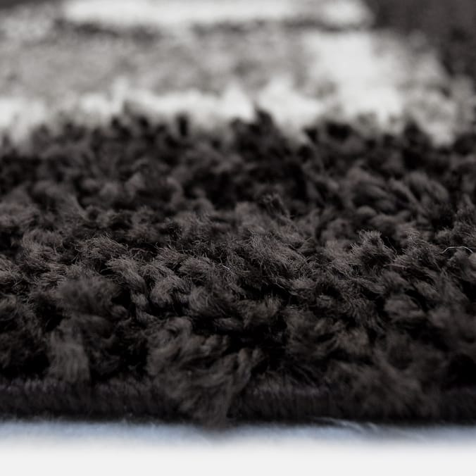 Essentials Verve Shaggy Cube Rug - Black