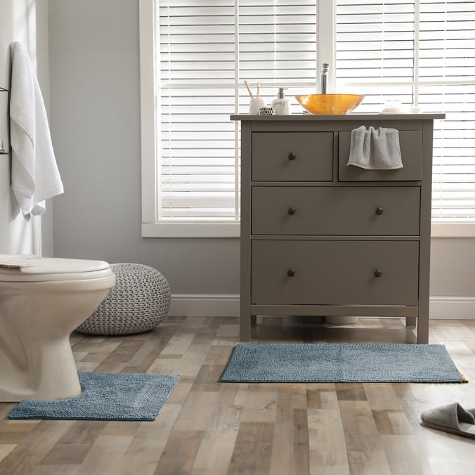 Home Collections Reversible Bath & Toilet Mat Set