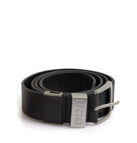 JCB Leather Lined Adjustable Belt - Black