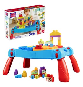 Mega Bloks First Builders 30 Pieces Build ‘n Learn Table Block Toy with Storage