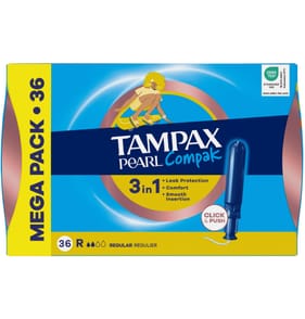 Tampax Pearl Compak Regular Tampons Mega 36 Pack