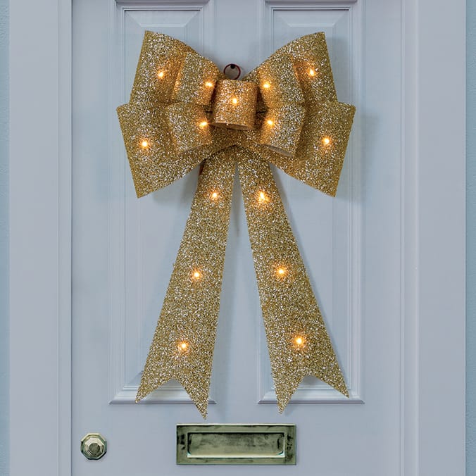 Festive Feeling Battery Operated Light-Up Christmas Bow