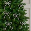 Frosted Spirit Silver Jewel Bow 6 Pack