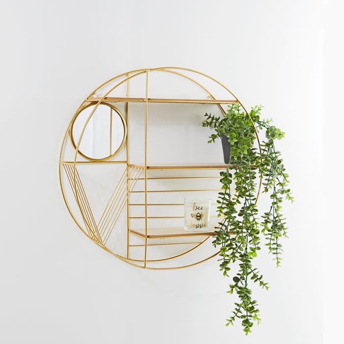 Home Collections Circular Wall Shelf - Gold