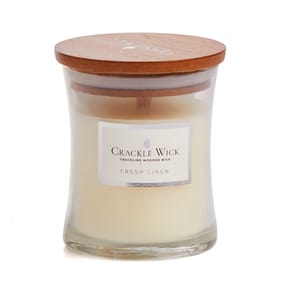 Crackle Wick Mini Hourglass Scented Candle - Fresh Linen