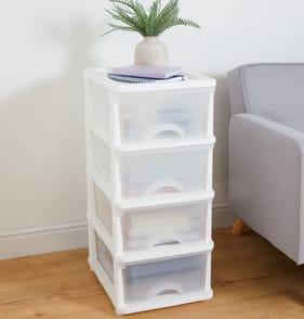 Utility 4-Drawer Storage Tower