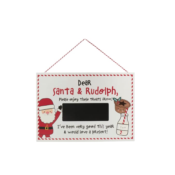 Sleigh Bells Santa & Rudolph Plaque