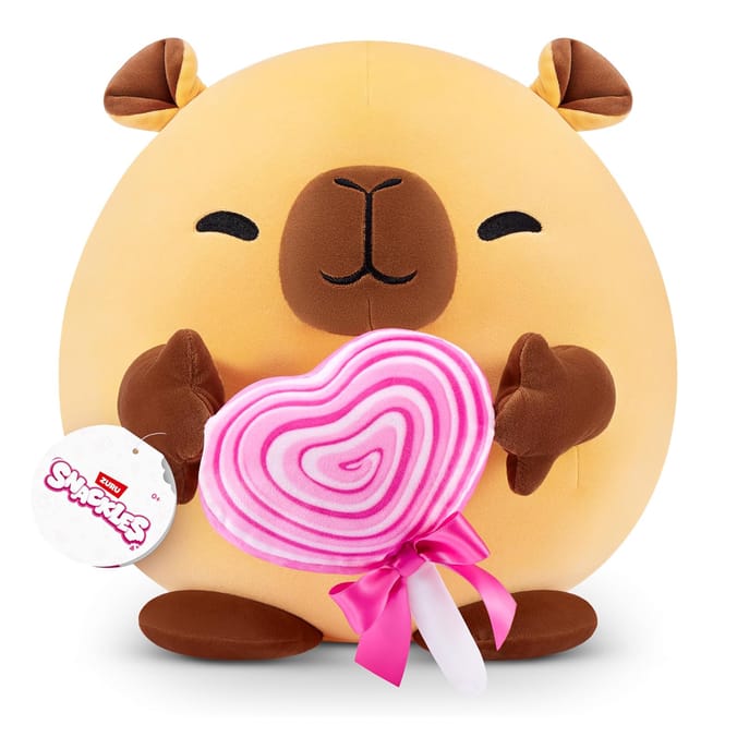 Snackles 14" Plush Valentine's Edition - Capybara & Lollipop