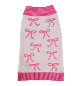 My Pets Cable Knit Jumper Pink Bow