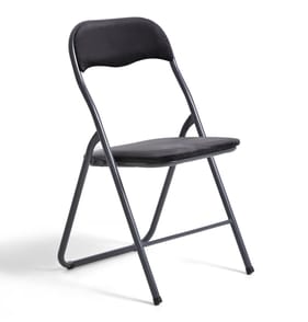 Home Velvet Folding Chair - Black