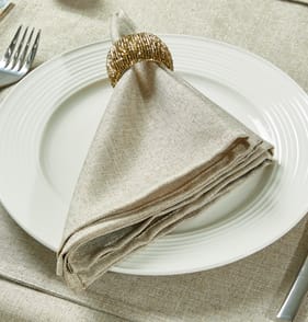 Winter Charm 4 Pack Sparkle Napkin - Gold