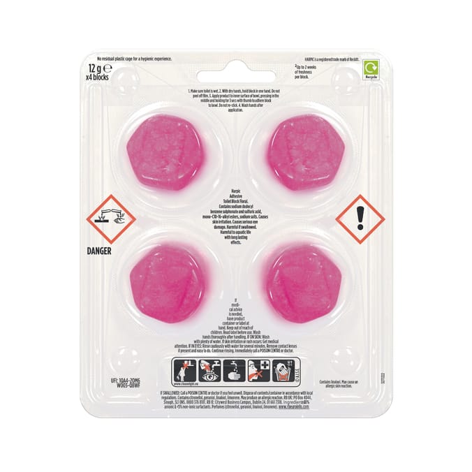 Harpic Floral Hygienic & Fresh Sticker Blocks 4 Pack