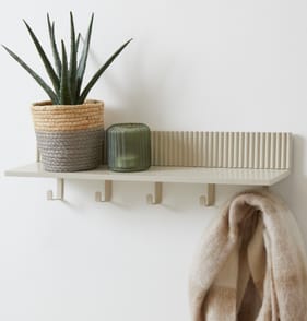 Home Collections Ribbed Shelf With Hooks